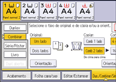 Ilustração da tela do painel de operação