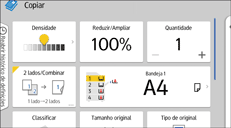 Ilustração da tela do painel de operação
