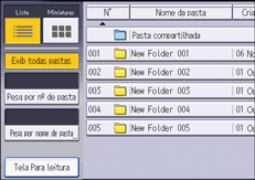 Ilustração da tela do painel de operação