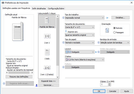 Ilustração da tela do driver