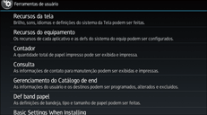 Ilustração da tela do painel de operação
