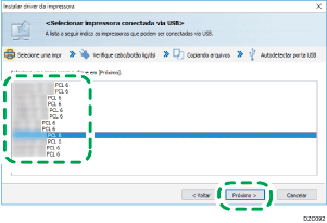Ilustração da tela do driver