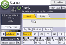 Ilustração da tela do painel de operação