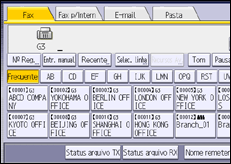 Ilustração da tela do painel de operação