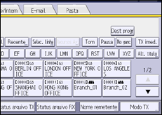 Ilustração da tela do painel de operação