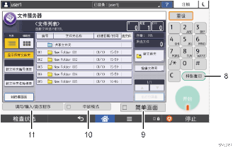 已编号的操作面板画面插图