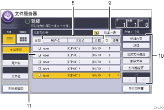 已编号的操作面板画面插图