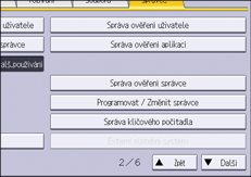 Ilustrace displeje ovládacího panelu