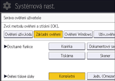 Ilustrace displeje ovládacího panelu
