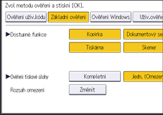 Ilustrace displeje ovládacího panelu