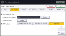 Ilustrace displeje ovládacího panelu