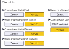 Ilustrace displeje ovládacího panelu