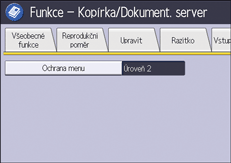 Ilustrace displeje ovládacího panelu