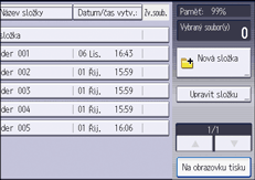 Ilustrace displeje ovládacího panelu