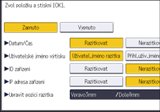 Ilustrace displeje ovládacího panelu