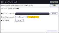 Ilustrace displeje ovládacího panelu