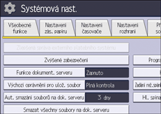 Ilustrace displeje ovládacího panelu