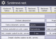 Ilustrace displeje ovládacího panelu