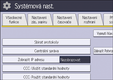 Ilustrace displeje ovládacího panelu