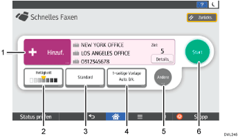Nummerierte Abbildung Bedienfeld-Display