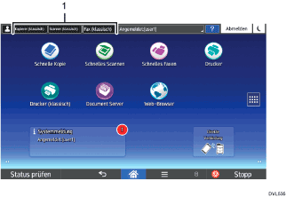 Nummerierte Abbildung zur Modusänderung