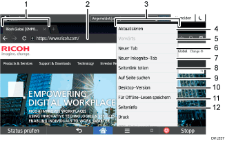 Nummerierte Abbildung zur Modusänderung