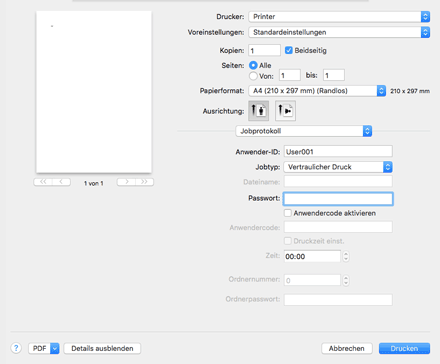 Abbildung Treiberbildschirm