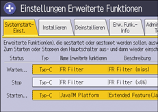 Abbildung Bedienfeld-Display