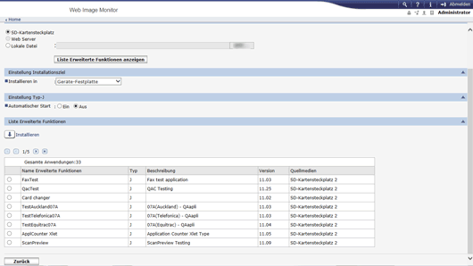 Webbrowser-Bildschirmdarstellung