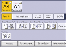 Ilustración de la pantalla del panel de mandos
