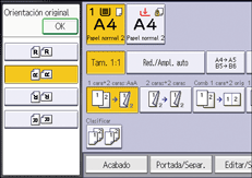 Ilustración de la pantalla del panel de mandos