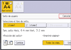 Ilustración de la pantalla del panel de mandos