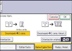Ilustración de la pantalla del panel de mandos