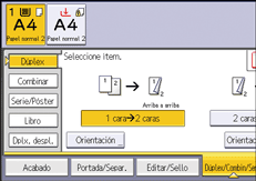 Ilustración de la pantalla del panel de mandos