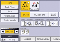 Ilustración de la pantalla del panel de mandos