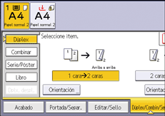 Ilustración de la pantalla del panel de mandos