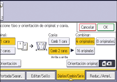 Ilustración de la pantalla del panel de mandos