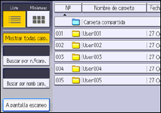 Ilustración de la pantalla del panel de mandos
