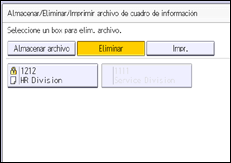 Ilustración de la pantalla del panel de mandos