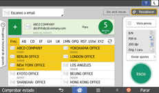 Ilustración de la pantalla del panel de mandos