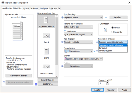 Ilustración de la pantalla del driver