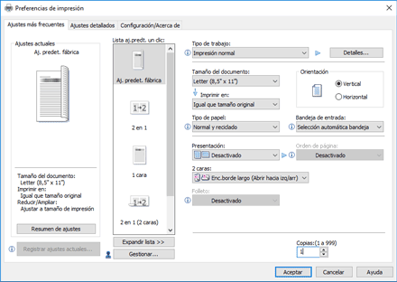 Ilustración de la pantalla del driver