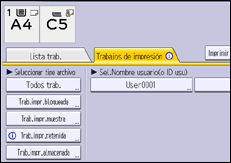 Ilustración de la pantalla del panel de mandos