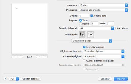 Ilustración de la pantalla del driver