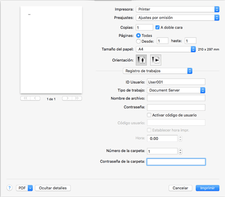 Ilustración de la pantalla del driver