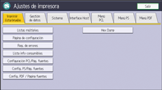 Ilustración de la pantalla del panel de mandos