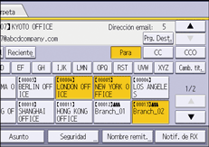 Ilustración de la pantalla del panel de mandos