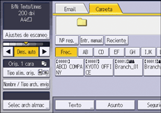 Ilustración de la pantalla del panel de mandos
