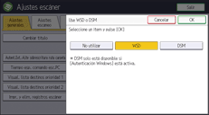 Ilustración de la pantalla del panel de mandos