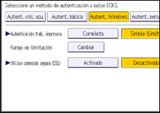 Ilustración de la pantalla del panel de mandos